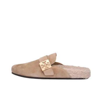 TORY BURCH Slip Resistant Closed Toe Slippers Women's Khaki