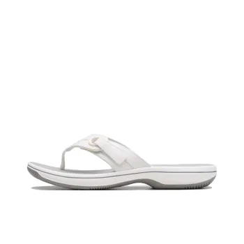 Clarks Abrasion-Resistant Flip Flops Women's White