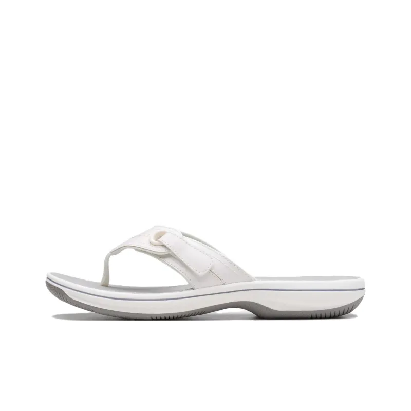 Clarks Abrasion-Resistant Flip Flops Women's White-0