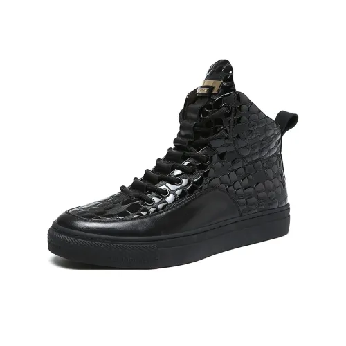 Devanro High Top Skateboard Shoes Men's Black