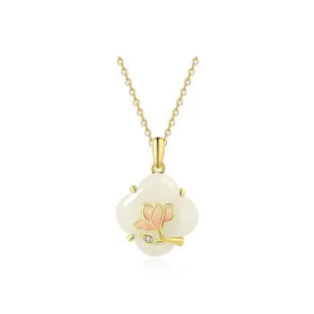 ZENGCAI Hetian Jade Necklaces Pale Greenish White Jade Women's
