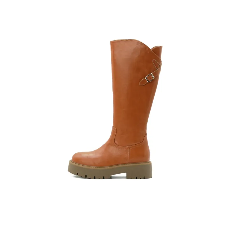 Little Sue Niche Design British Style Shiny Petite Commute Slim Shoes Trendy Versatile Fashion Knee-High Boots Women's-6