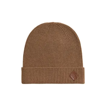 HERMES Wool Cashmere Calfskin Beanies Men's Multicolor
