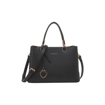 YEARCON Synthetic Leather Tote Bag, Shopping Bag, Shoulder Bag, Crossbody Bag, Handbag Trumpets Women's Black