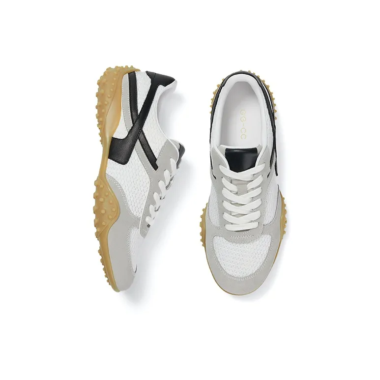 GG CC Skateboard Shoes Women's Low Top White/Blue/Yellow-2