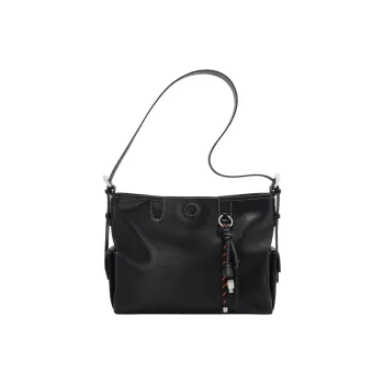 BEMIX PETS Top Grain Cow Leather Shoulder Bag Women's Black