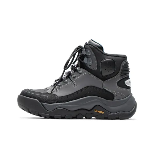 Mule Donkey Height Increasing Warmth High Top Casual Shoes Unisex Black