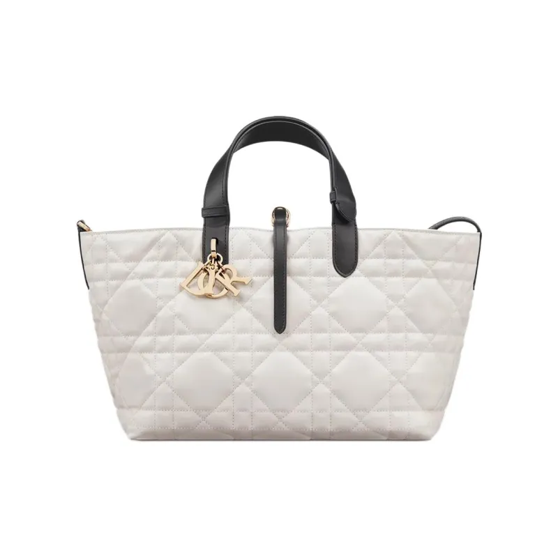 DIOR Toujours Cow Leather Handbag Medium Size Women's Milk White-0