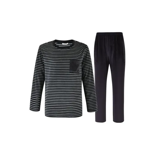 MY BODY Pajama Set Men's Black Stripes