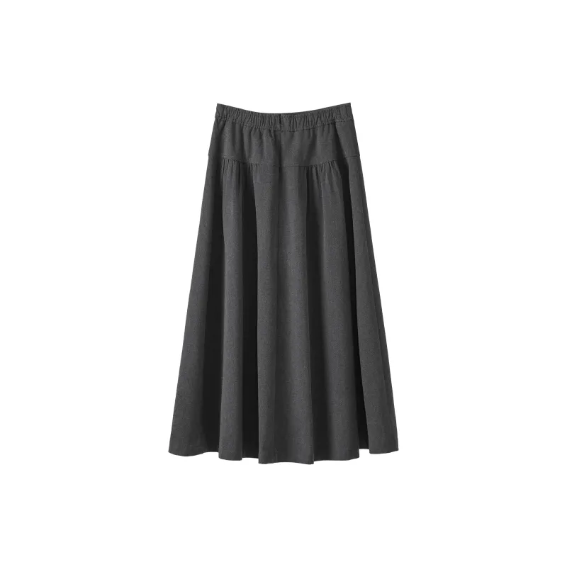 Fstudio Casual Long Skirts Women's Dark Gray-1