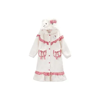GUKOO x Hello Kitty Pajama Robe Women's Cow Ivory