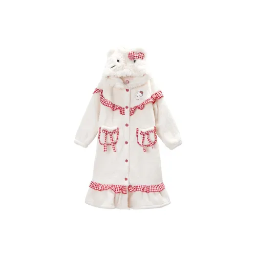 GUKOO x Hello Kitty Pajama Robe Women's Cow Ivory