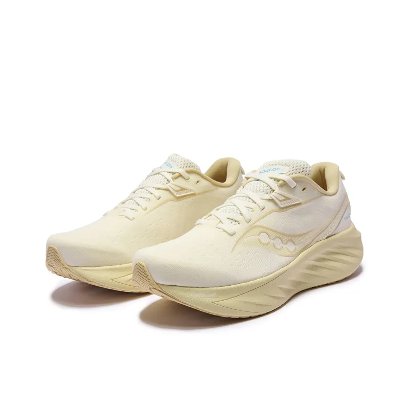 Saucony TRIUMPH 22 Anti Slip Wear Resistant Low Top Casual Running Shoes Unisex Light Yellow-3