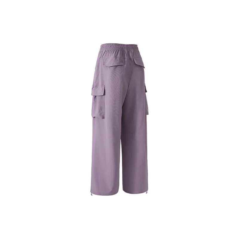 Lan Pattern Athletic Trousers Women's Purple-1