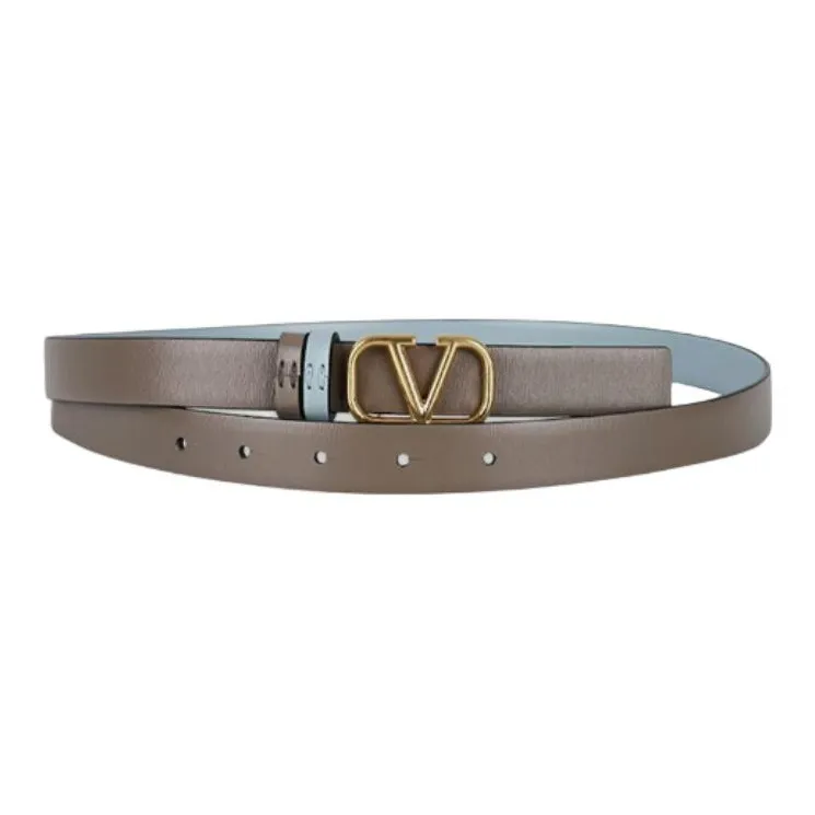 Valentino Cow Leather Leather Belts Women's Blue/Umber Width: 2CM-1