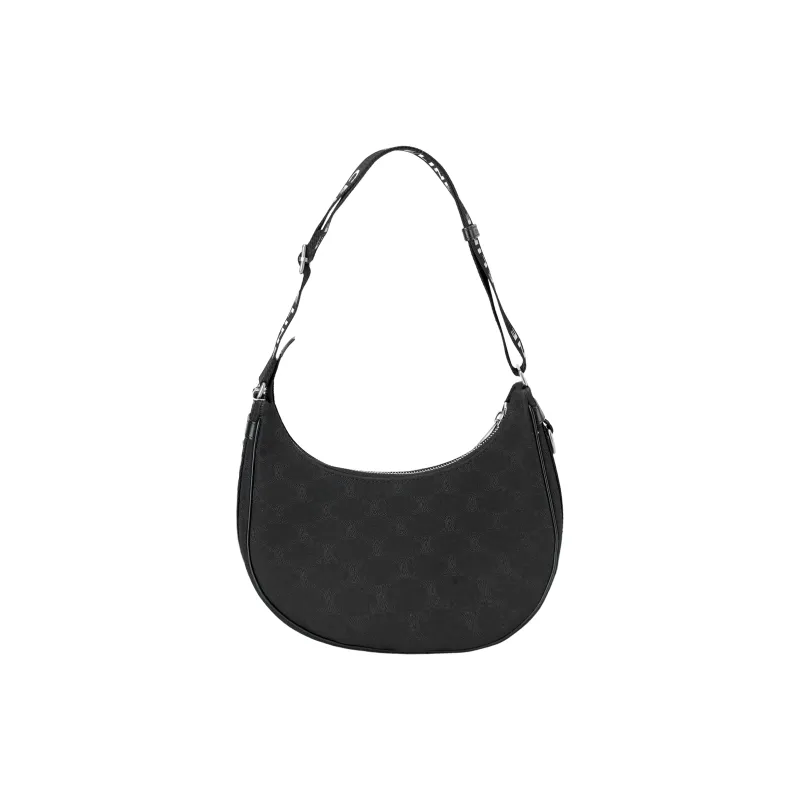 CELINE Cow Leather Handbag Shoulder Bag Handbag Shoulder Bag Medium Size Men's Black-2