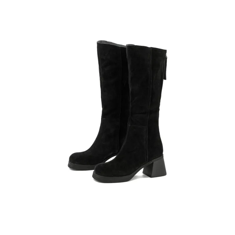 Little Sue Knee high Boots Women's Black/Milk Tea-1