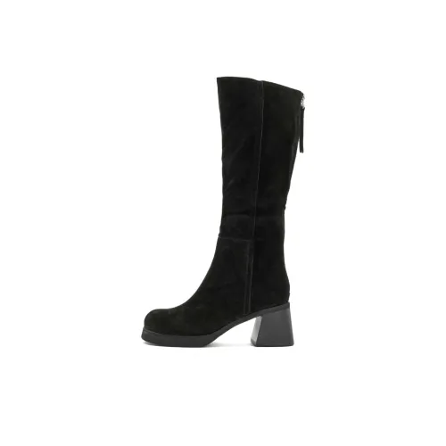 Little Sue Knee high Boots Women's Black/Milk Tea