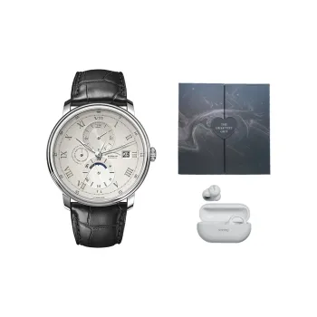 BORMAN Automatic Mechanical Movement Cowhide Strap Watch Men's Watches Beige Watch Dial