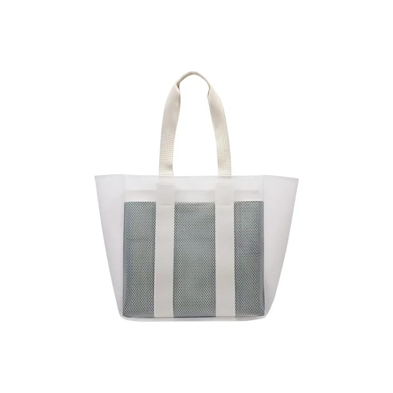 LACOSTE Polyurethane Tote Bag Shopping Bag Handbag Regular Unisex Transparent-2