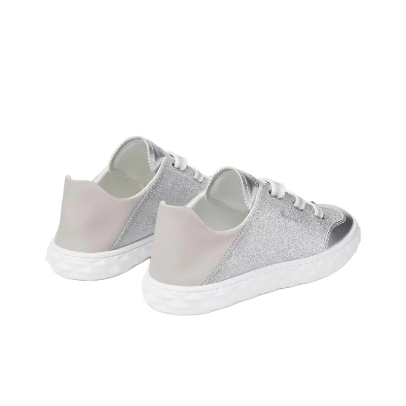 Jimmy Choo Diamond Light Flex/F Low Top Skateboard Shoes Women's Silver-4