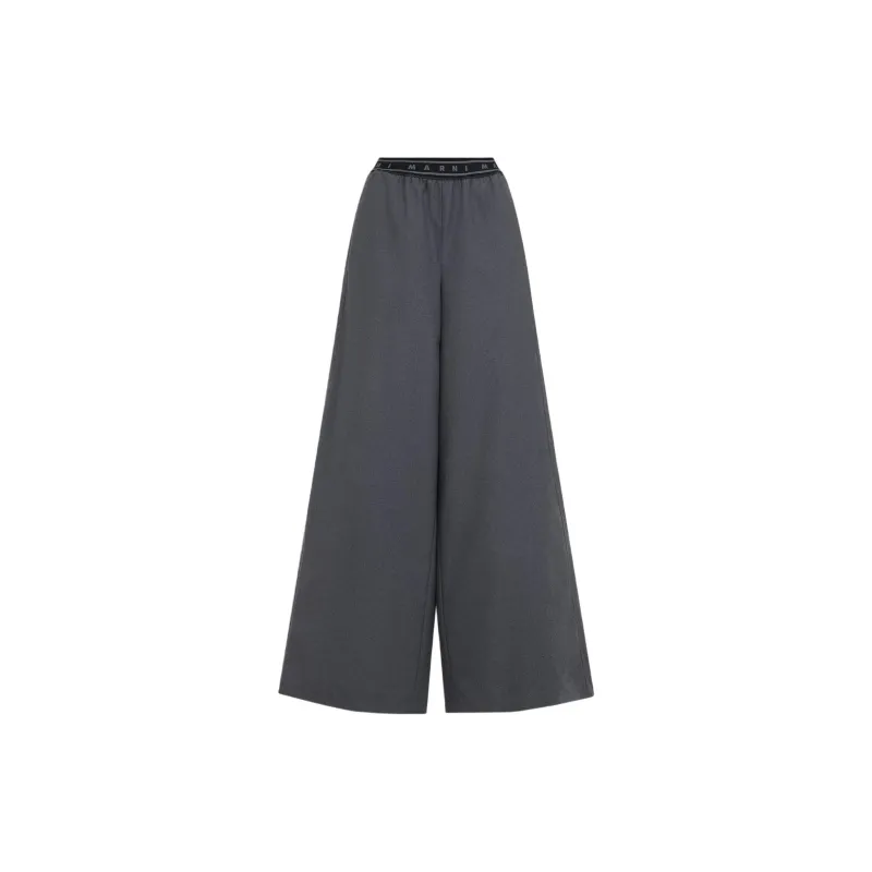 MARNI Logo Band Wide Leg Trousers-1