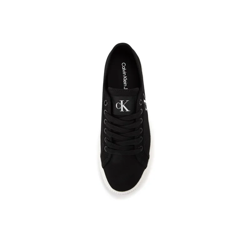 CALVIN KLEIN Low Top Canvas Shoes Women's Black/White-3