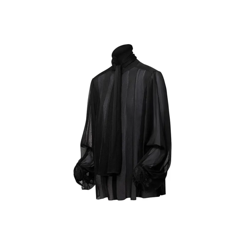 LOUIS VUITTON Sheer Stripe Knit Blouse-2
