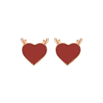 Yuanyanghuangjin 18K Gold Stud Earrings Women's