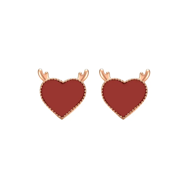 Yuanyanghuangjin 18K Gold Stud Earrings Women's-0