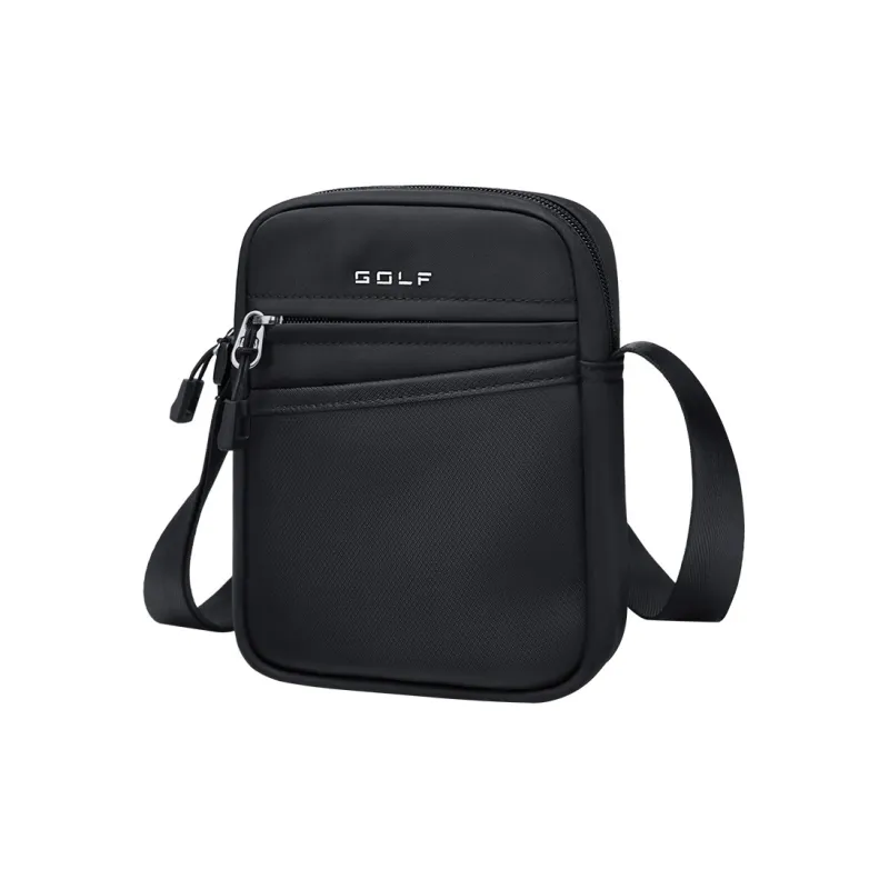 GOLF Fabric Shoulder Bag, Crossbody Bag Regular Men's Black & Gray/Black-3