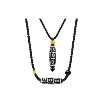 Master Kim Fortune Gold Bead Agate Necklaces Unisex