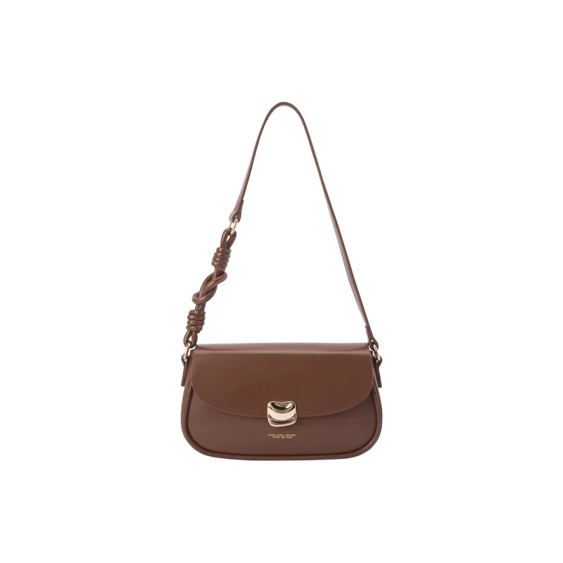 SEM/R PU Small Square Bag Handbag Crossbody Bag Small Size Women's Ecru/Caramel Brown/Black-21
