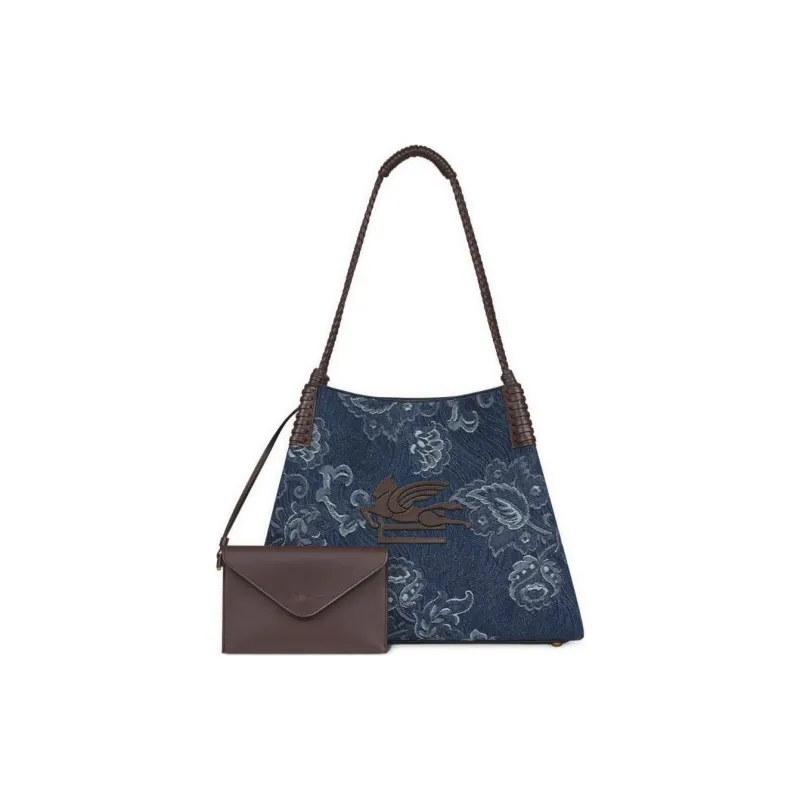 ETRO Jacquard Denim Medium Libra Tote Bag-1