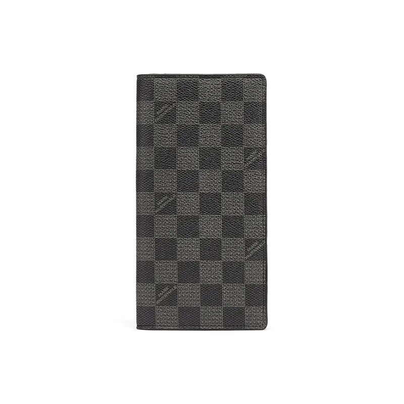 FAIRWHALE Synthetic Leather Wallet Men's Black Shades Plaid-4