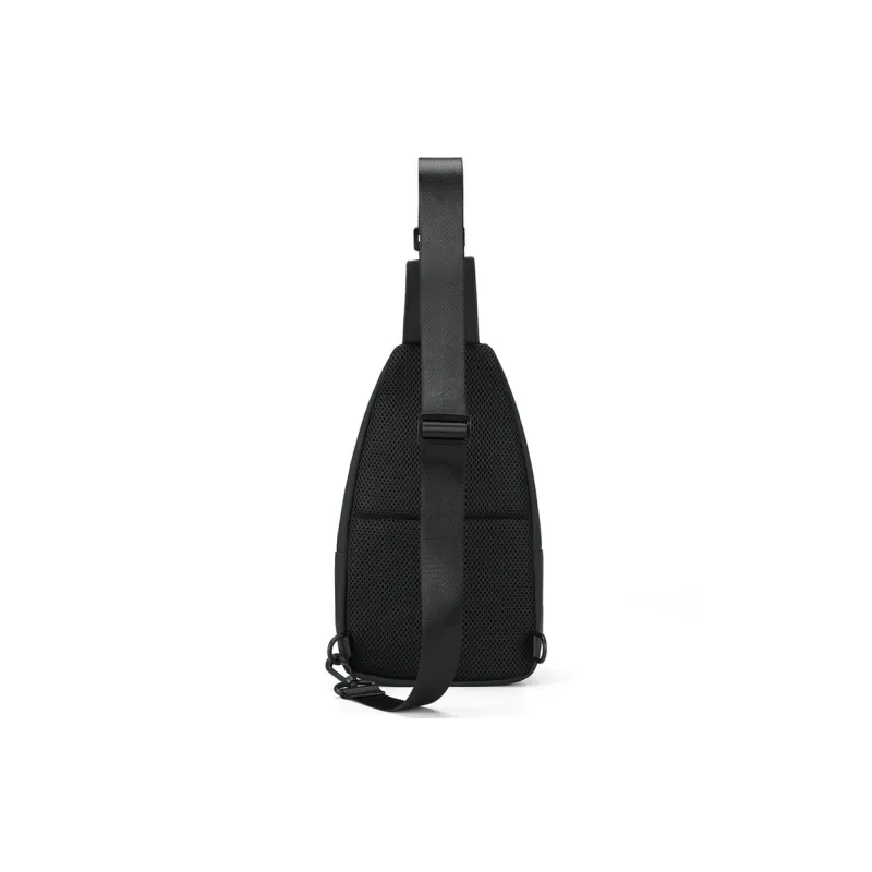 L&M Polyester Messenger Bag, Shoulder Bag, Crossbody Bag Regular Men's Black/Gray/Membrana Dermalis Black-13