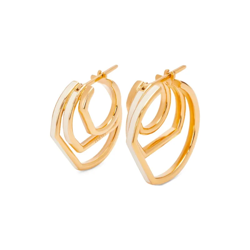 LOEWE Sterling Silver Gold Plated Enamel Earrings Women's Gold-0