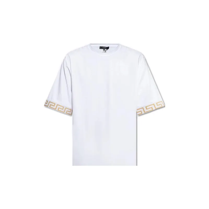 VERSACE Embellished cuffs T shirt-3