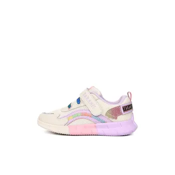TARANIS Slip Resistant Cushioning Breathable Low Top Kids' Running Shoes White Purple Children Aged 3 7 Years Old