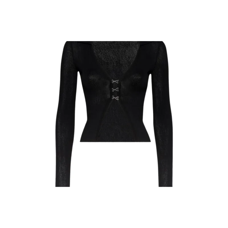 DSQUARED 2 Ribbed Knit Long Sleeved Cardigan-2
