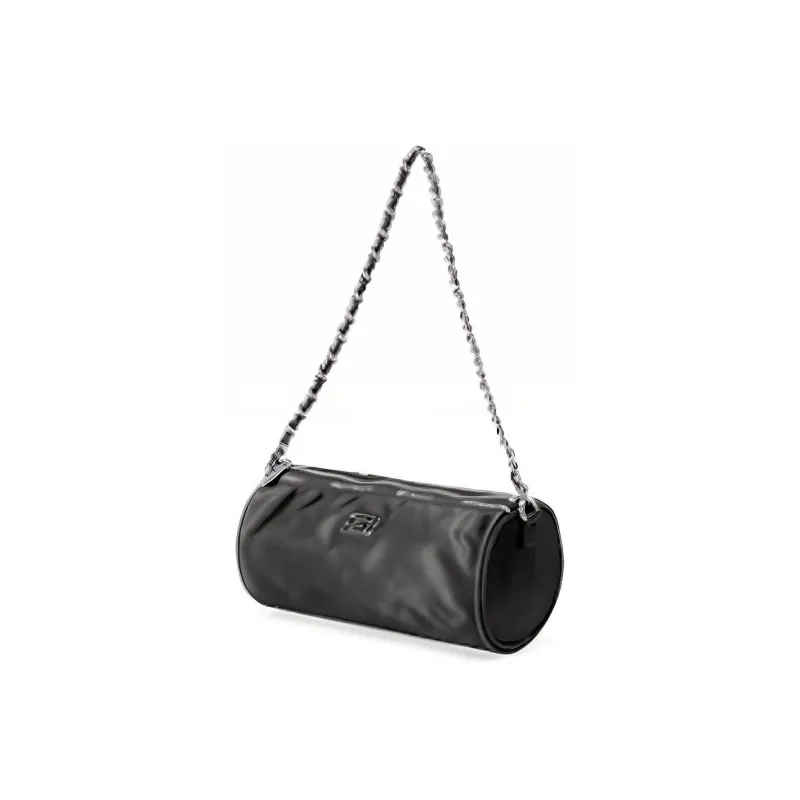 Skechers LeSportsac Poetry Joint Fabric Cylinder Bag Shoulder Bag Small Size Unisex Dark Blue Black-2