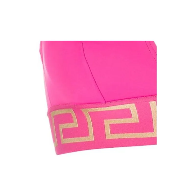VERSACE Greca Border Triangle Bikini Top 'Fuxia'-2