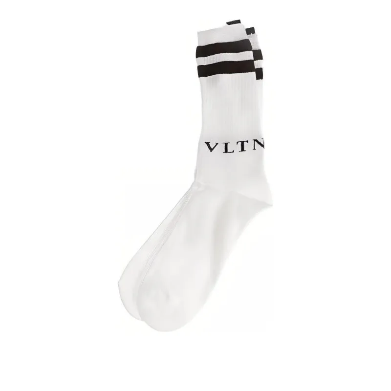 Valentino Mid-Calf Socks Men's White-0