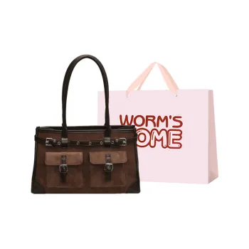 Worm's Home PU Handbag Regular Women's Black/Coffee