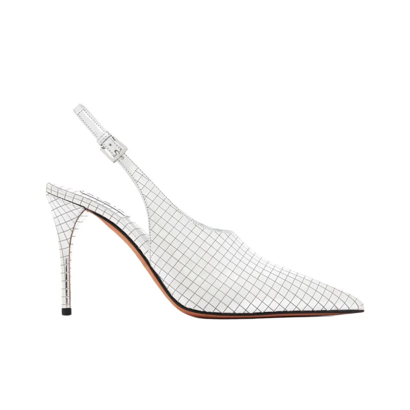 Alaia Slim Heel High Heels 9cm Women's Silver-1