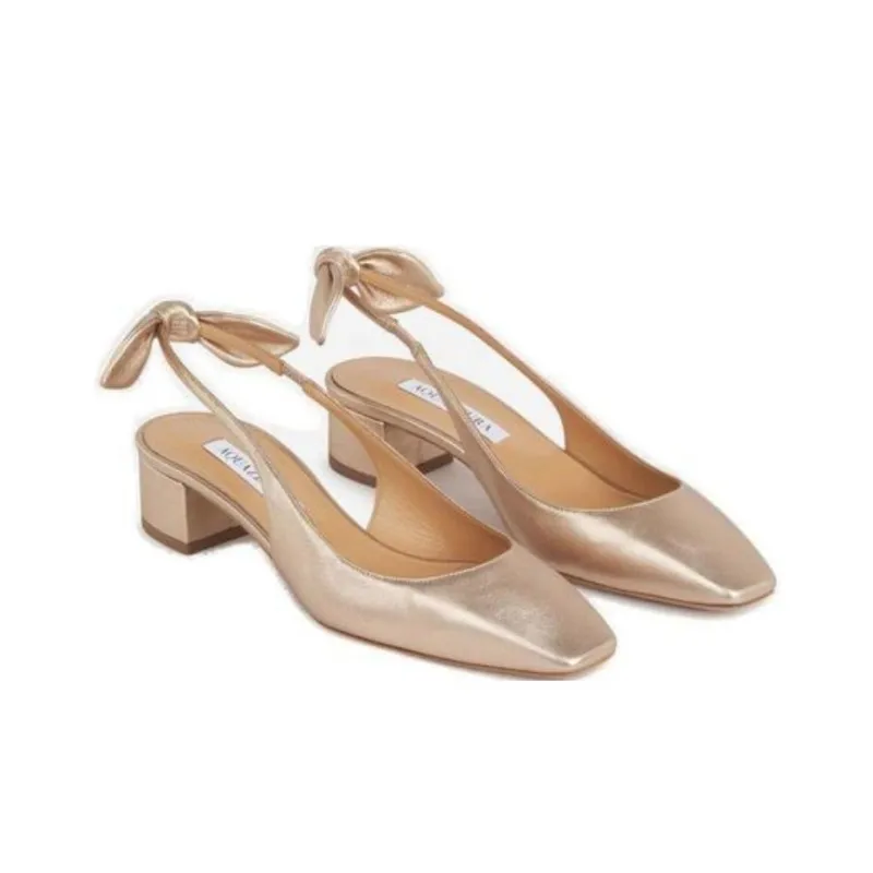 AQUAZZURA 35mm Very Bow Tie Slingback Pumps-2