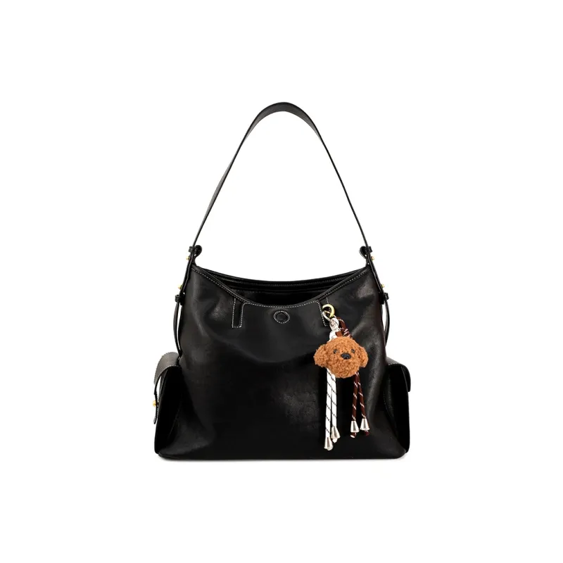 Vigno Synthetic Leather Handbag, Shoulder Bag Regular Women's Sandalwood Brown/Black-5