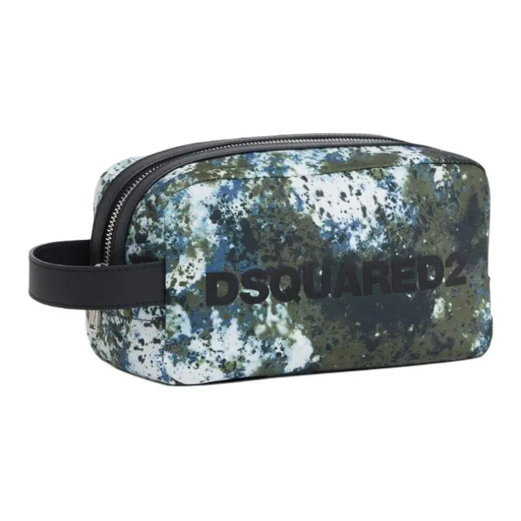 DSQUARED 2 Splatter Print Zipped Wash Bag-1