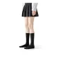 [Crew Socks 28cm]Black, 1 Pair