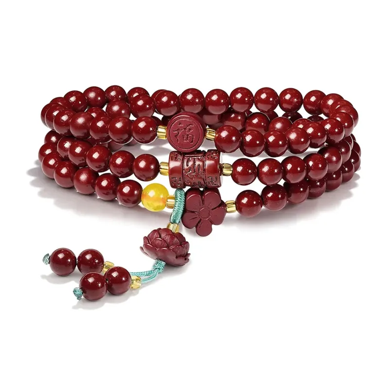 ZUIWENGLANGYASHANWENCHUANG Reconstructed Cinnabar Bracelets Unisex-0